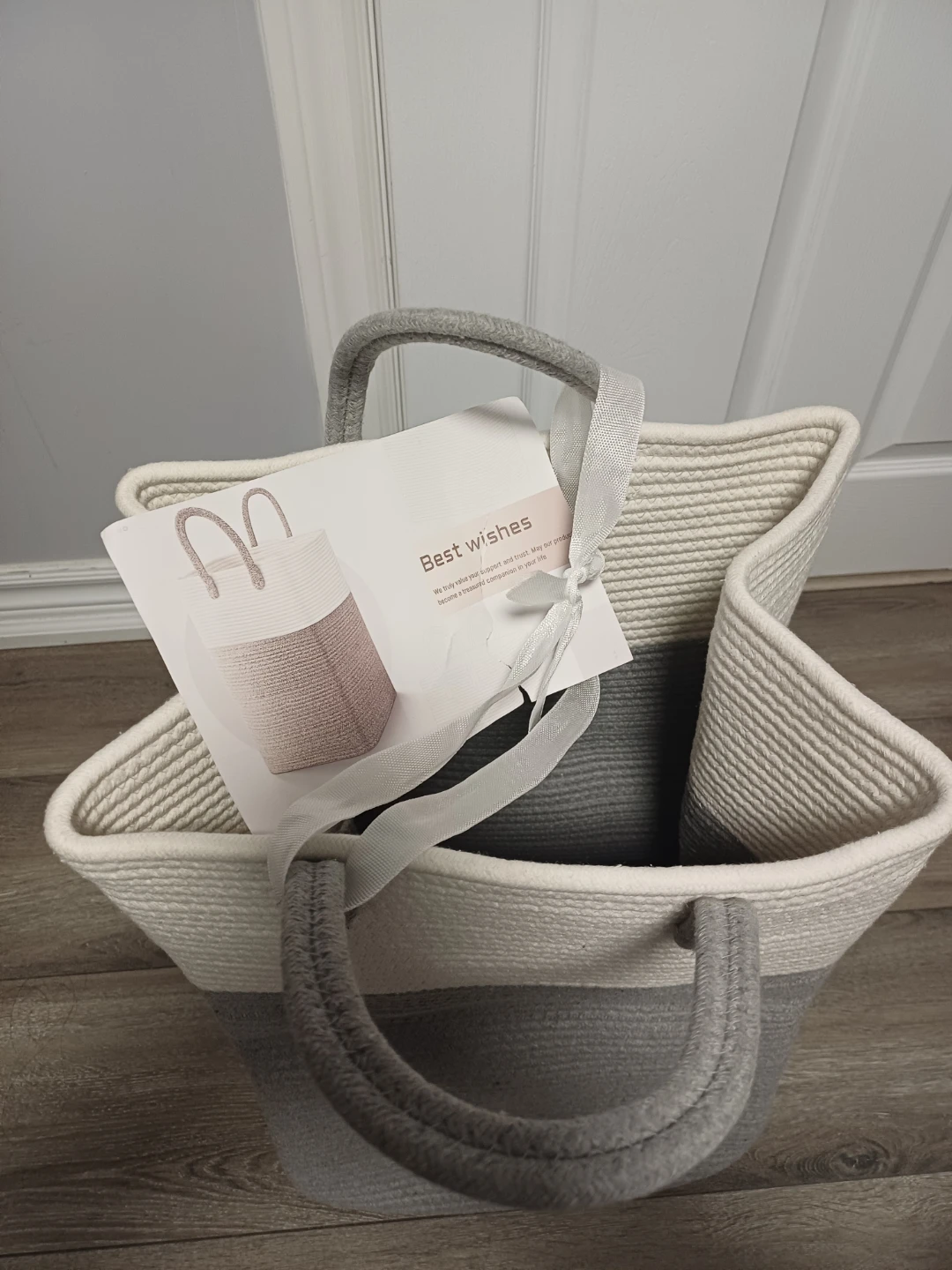 Woven Rope Laundry Basket with Handles - photo 2