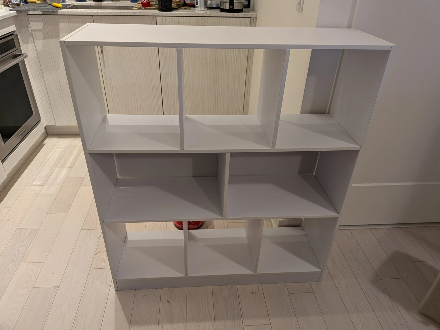 White 6-Cube Storage Shelf with Bins