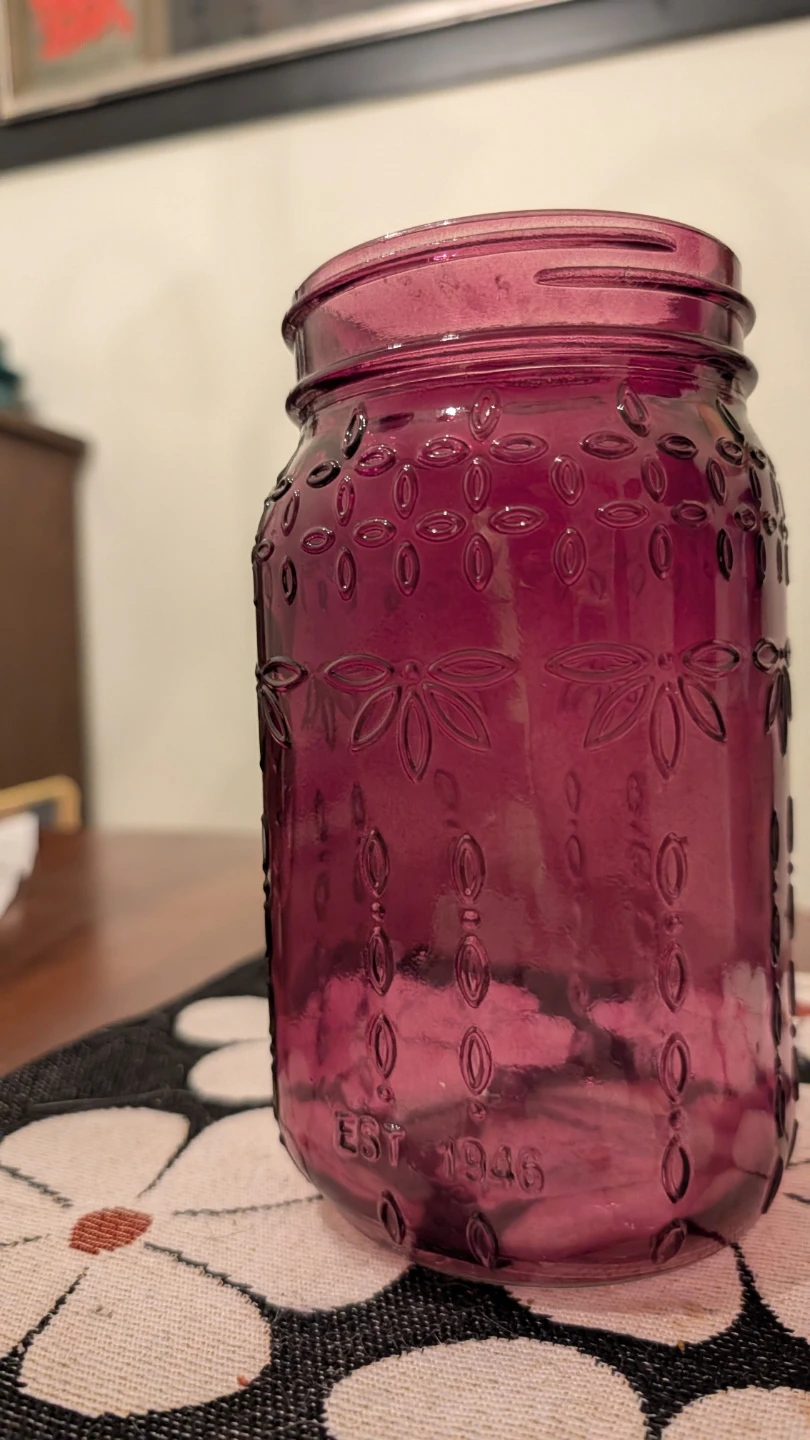 Syndicate Home Purple "Est. 1946" Glass Mason Jar 🧡 - photo 3