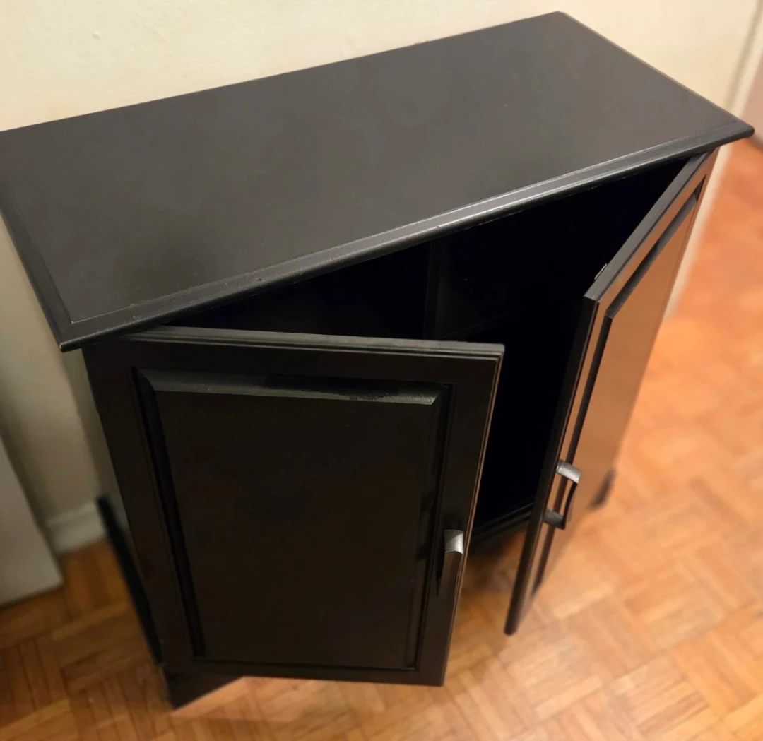 Aquarium stand - Black two-door storage cabinet