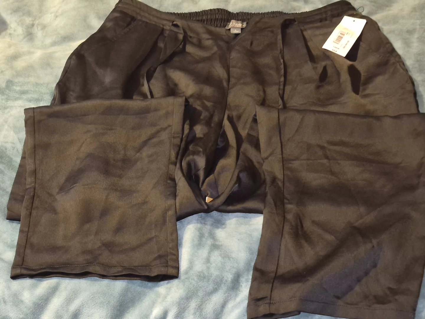 Nationwide Black Satin Pants - Large