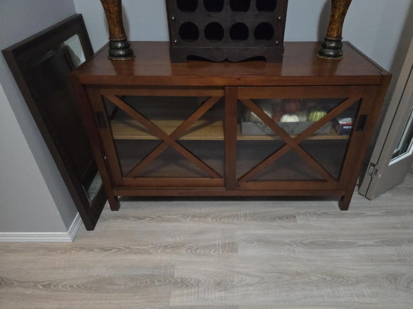 Wooden Storage Cabinet with Glass Doors - photo 2