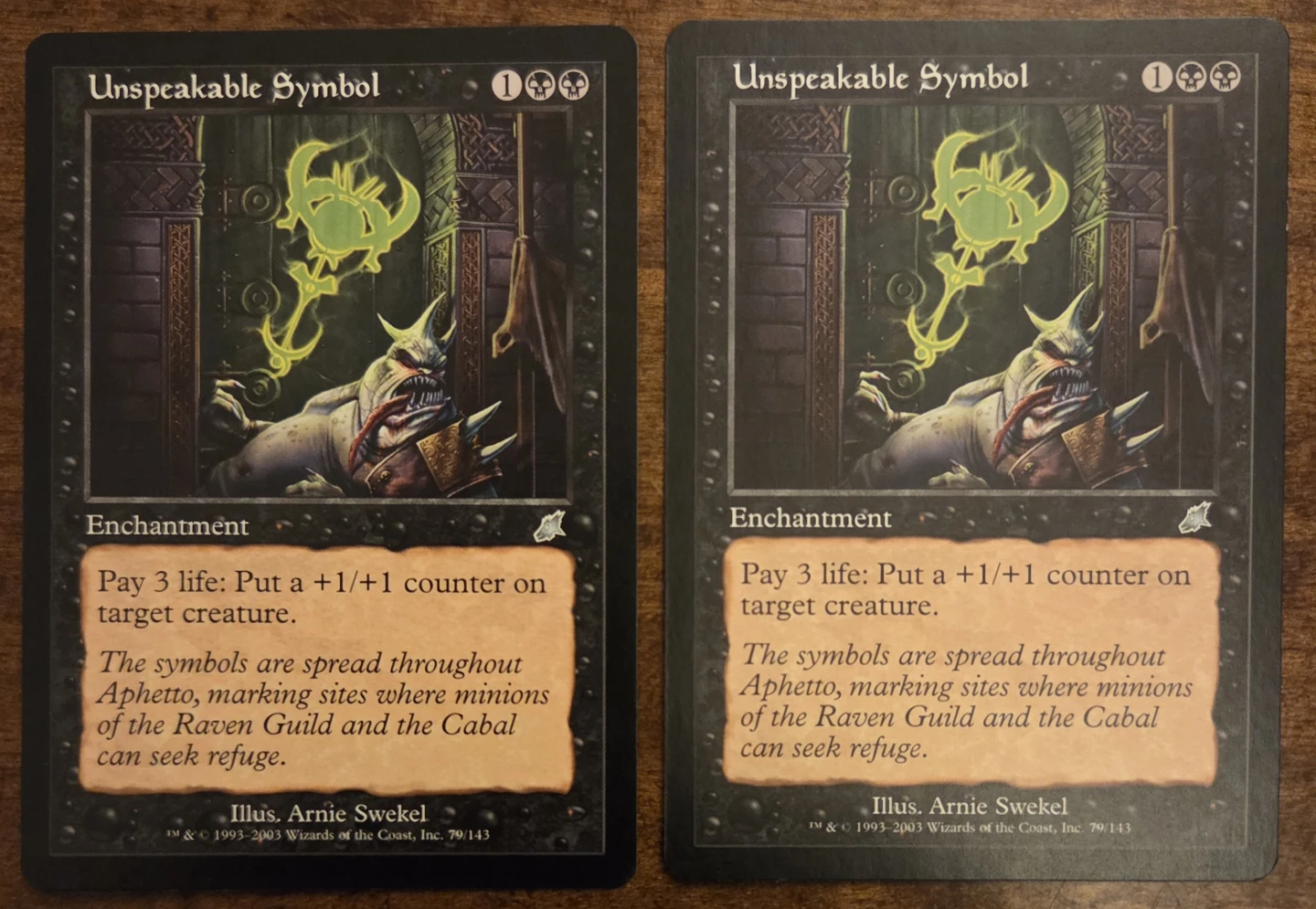 Unspeakable Symbol x2 Magic the Gathering Cards