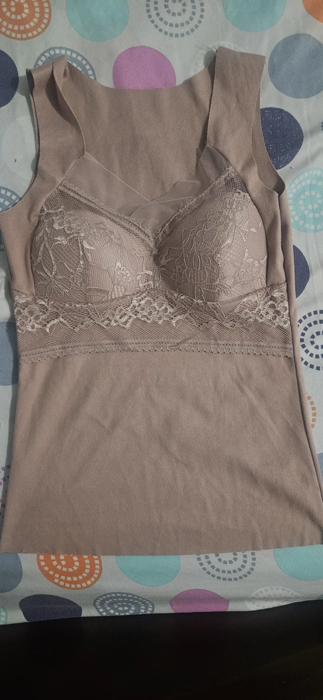 Women's Lace Trim Camisole with Built-in Bra - photo 2