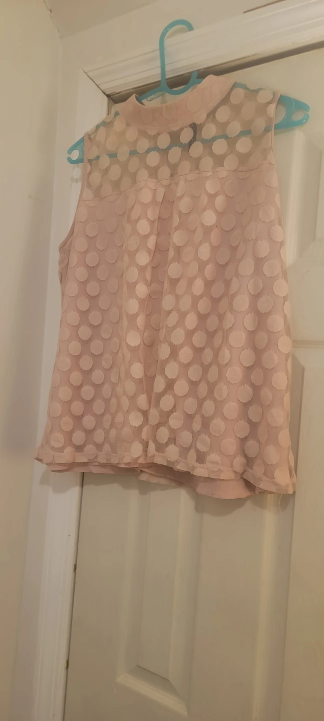 Pink Polka Dot Cold Shoulder Blouse