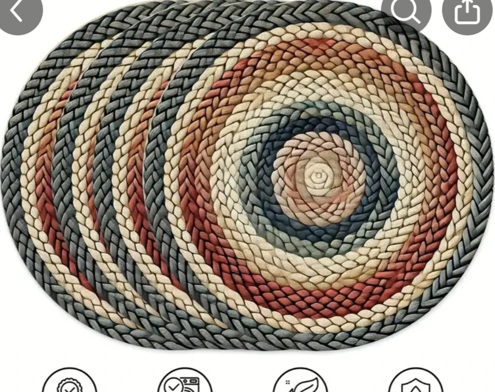 Set of 4 Round Braided Placemats - photo 3