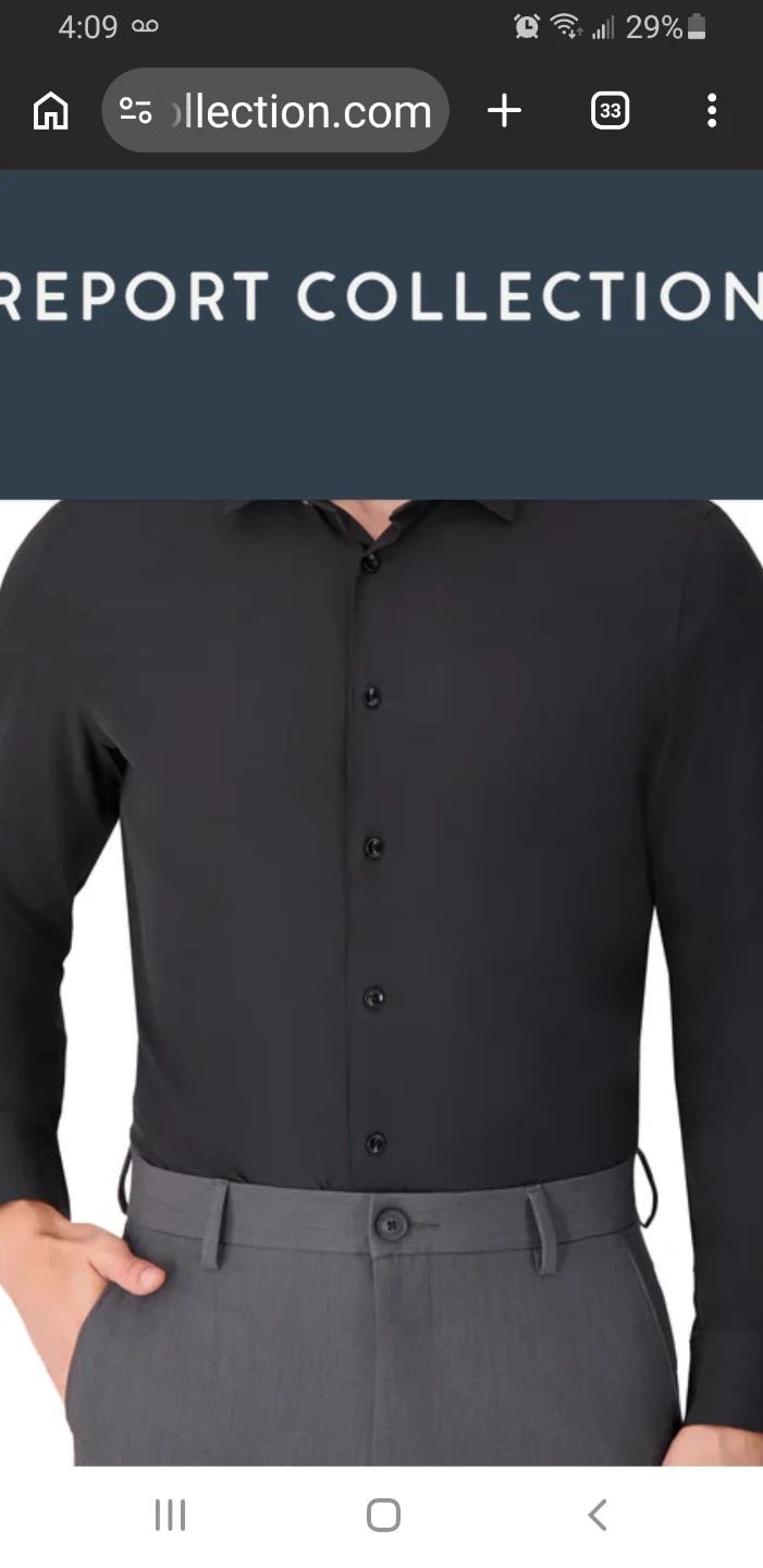 Report Collection Black Dress Shirt - Large