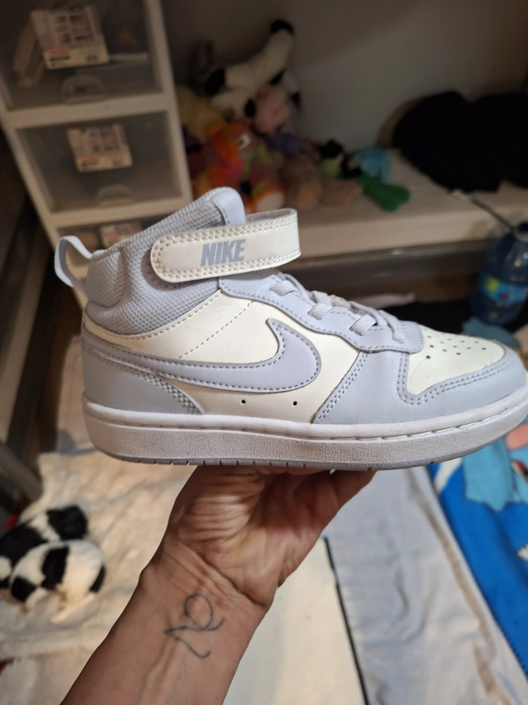 Nike Court Borough Mid (PS) Light Blue Sneakers Size 13.5C