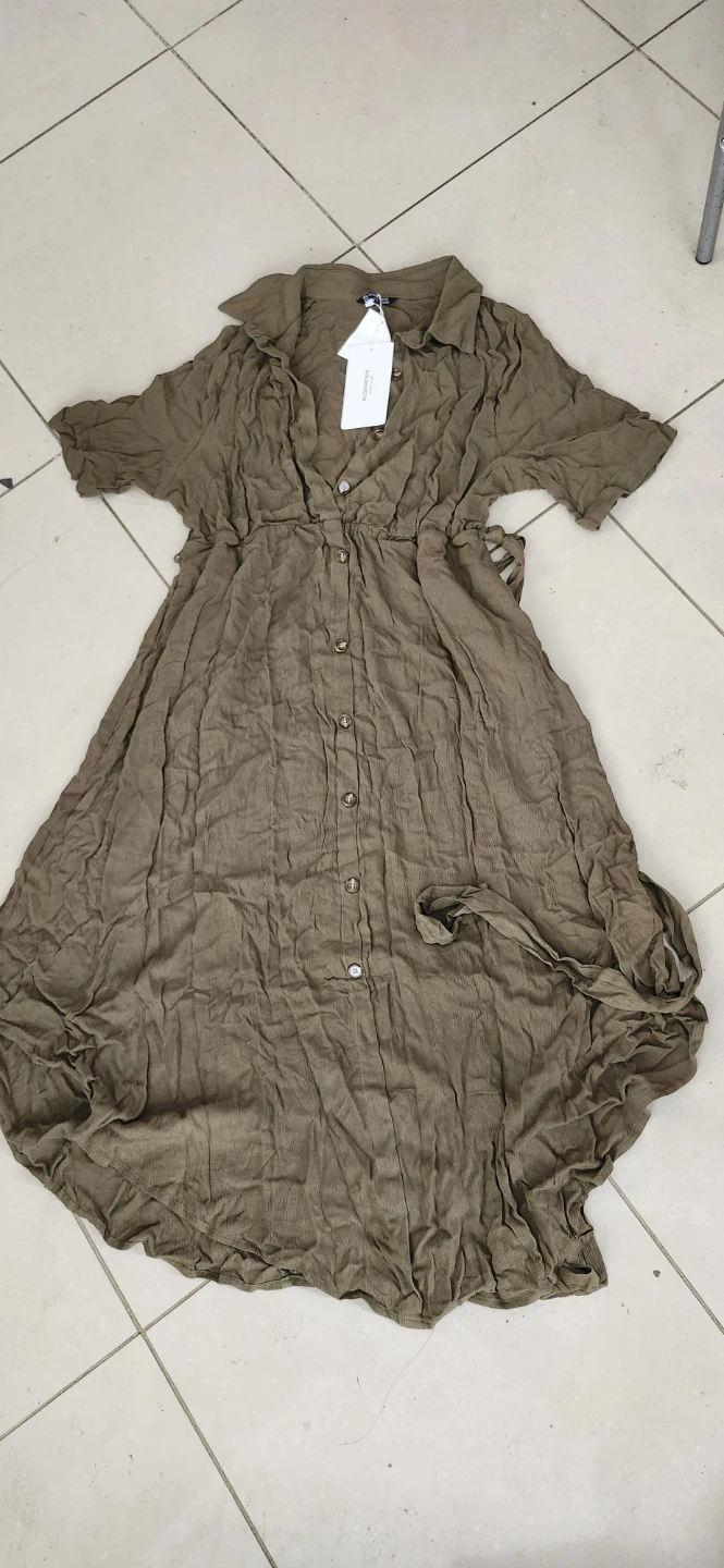 Bloomchic Women's Olive Green Button-Up Midi Dress - photo 2