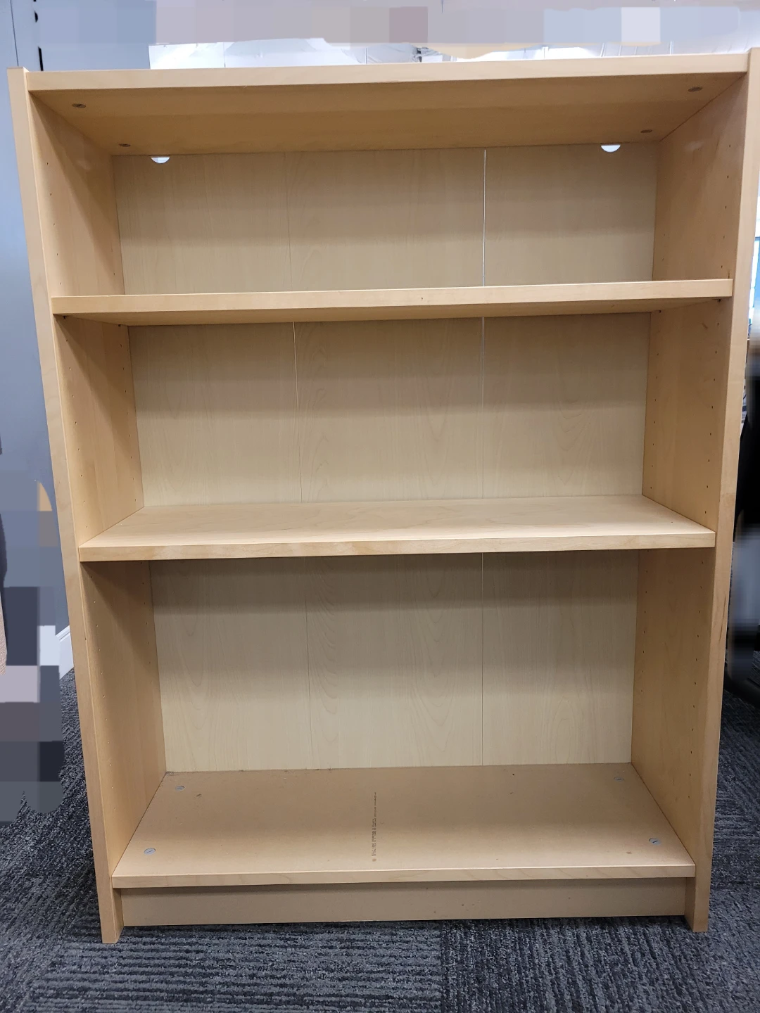 Light Wood 3-Shelf Bookshelf