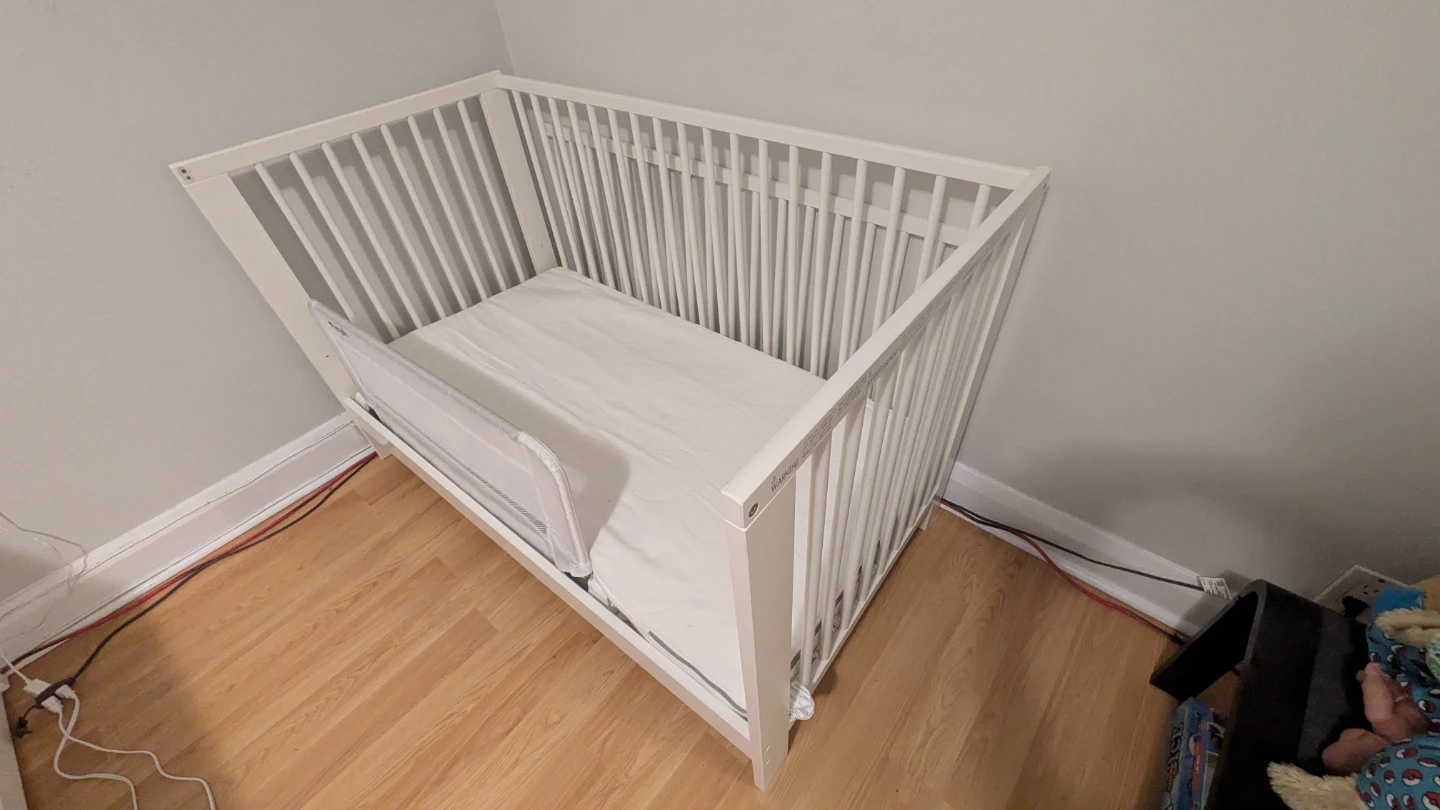 White Convertible Crib with mattress