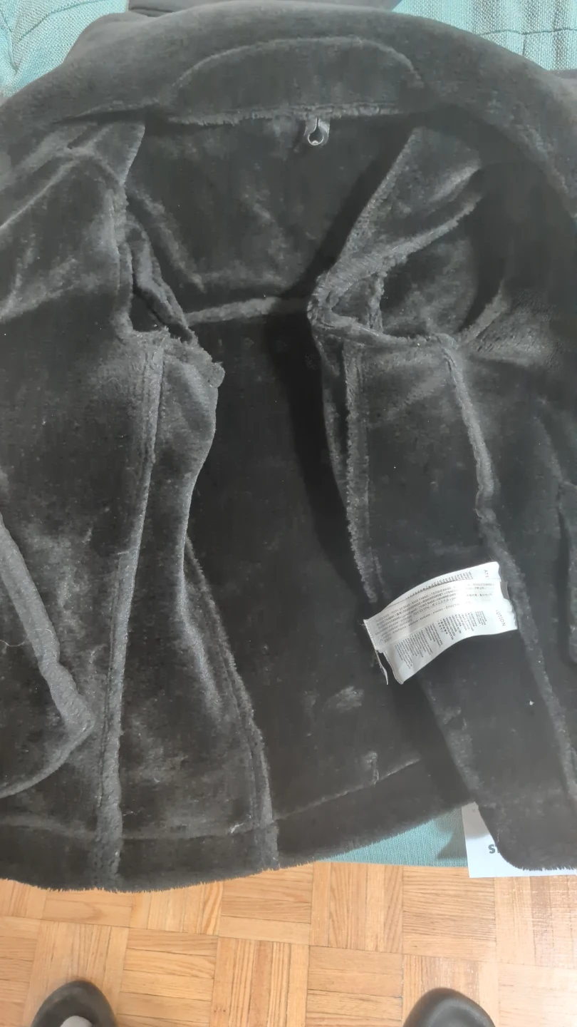 Black Faux Fur Lined Aviator Jacket - photo 2