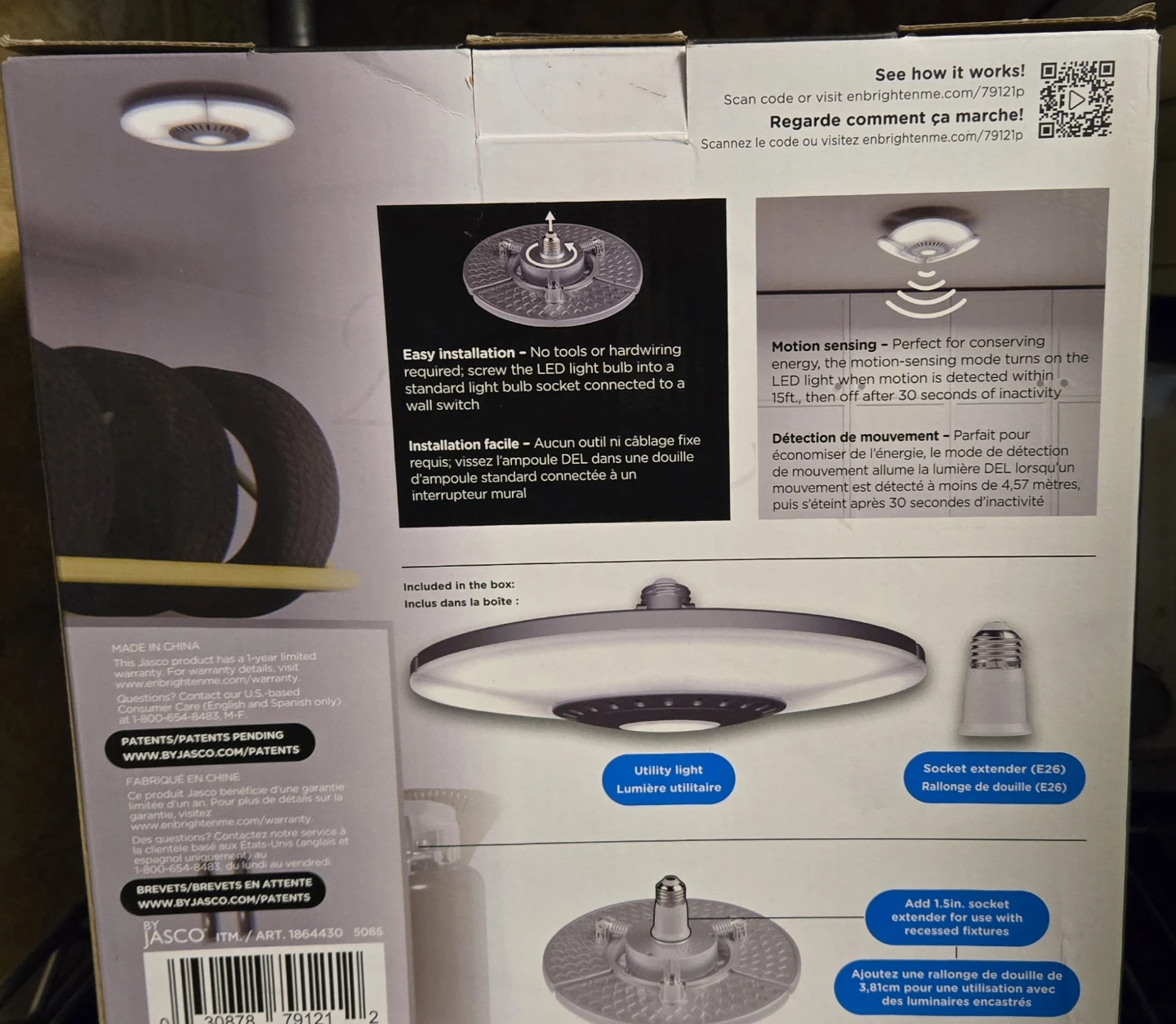 Enbrighten Adjustable LED Utility Light with Motion Sensing - photo 2