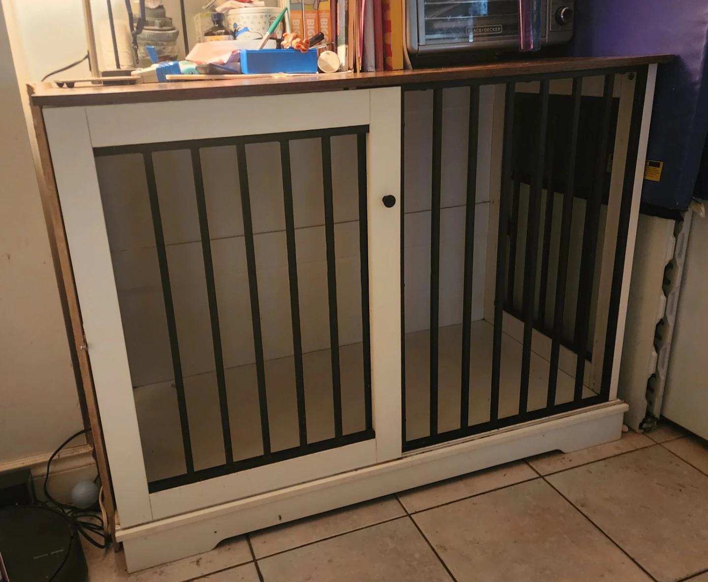 Tucker Murphy Pet Large Dog Crate Furniture 47.2"W Brown/White - photo 4