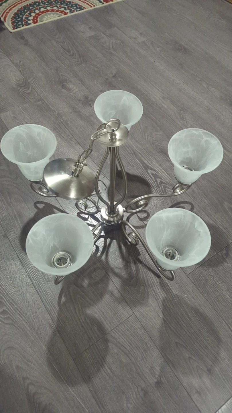 5-Light Chandelier with Frosted Glass Shades