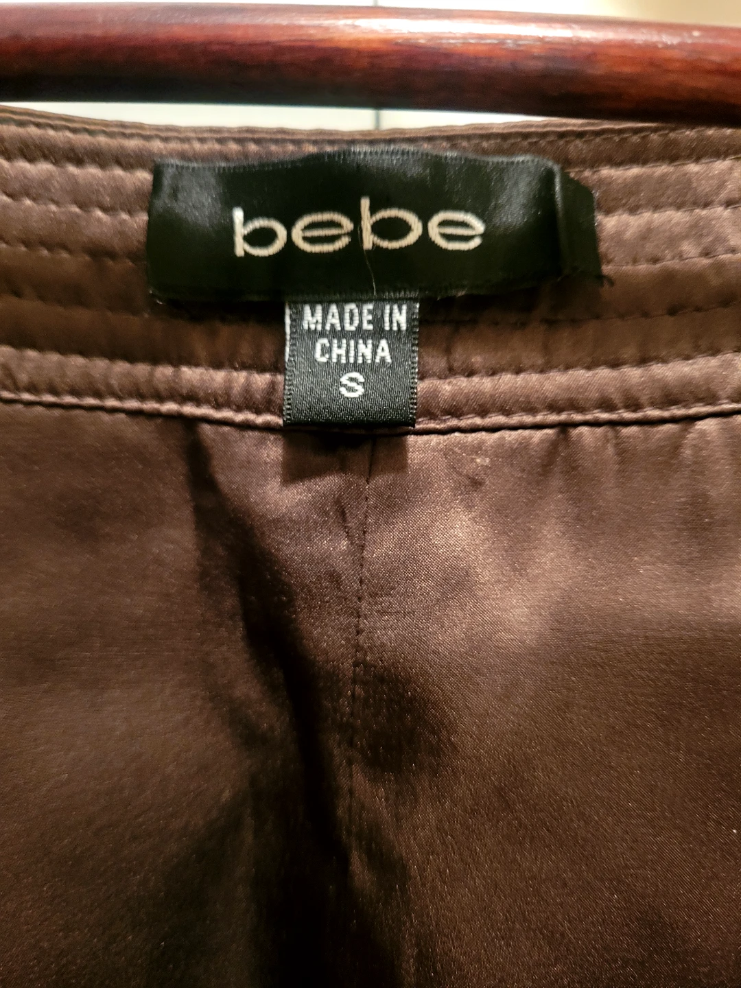 Bebe Brown Satin Dolman Sleeve Blouse - Size S🥕 - photo 3
