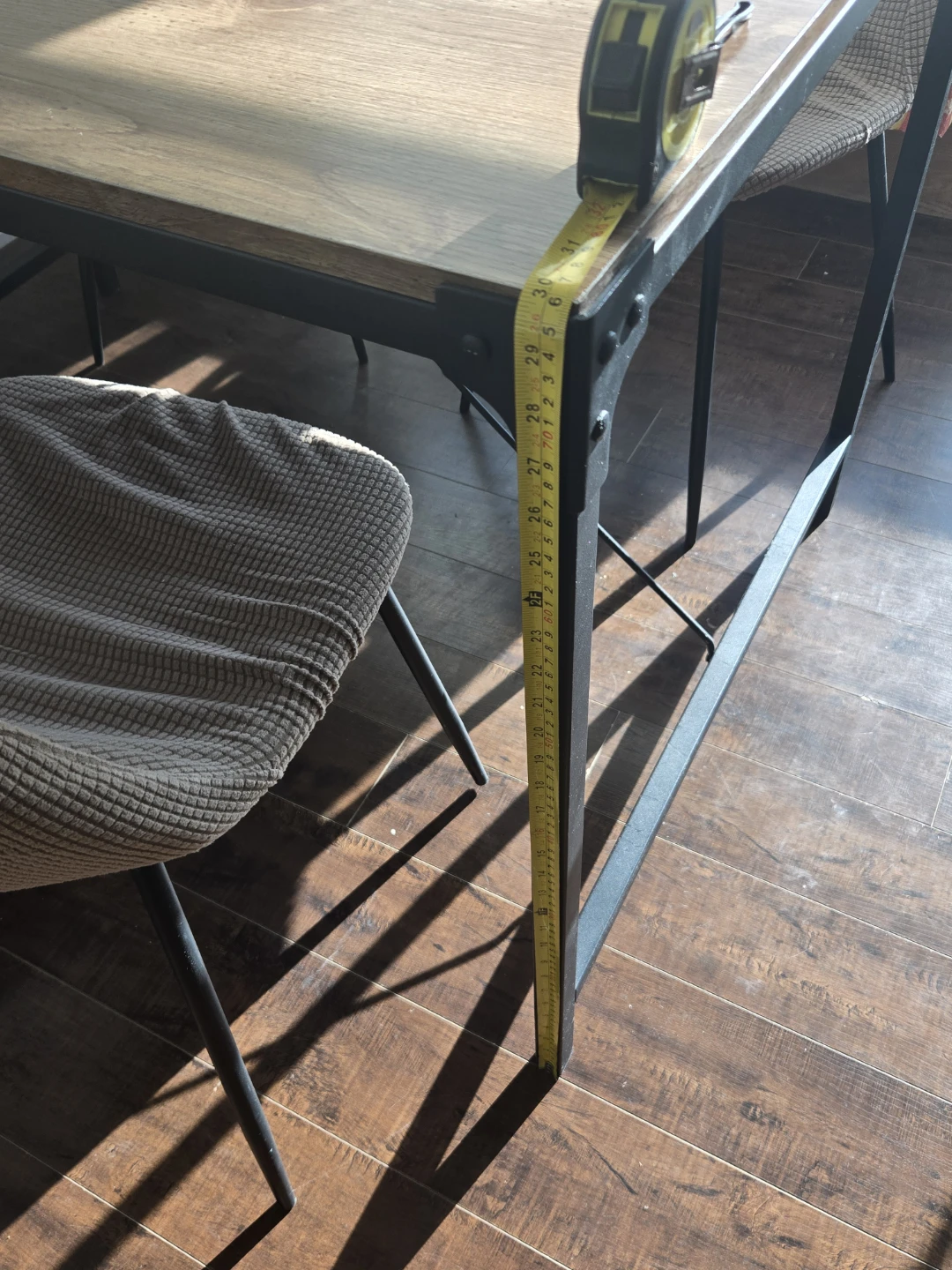MOVING SALE! Wooden Dining Table with Black Metal Frame - photo 3