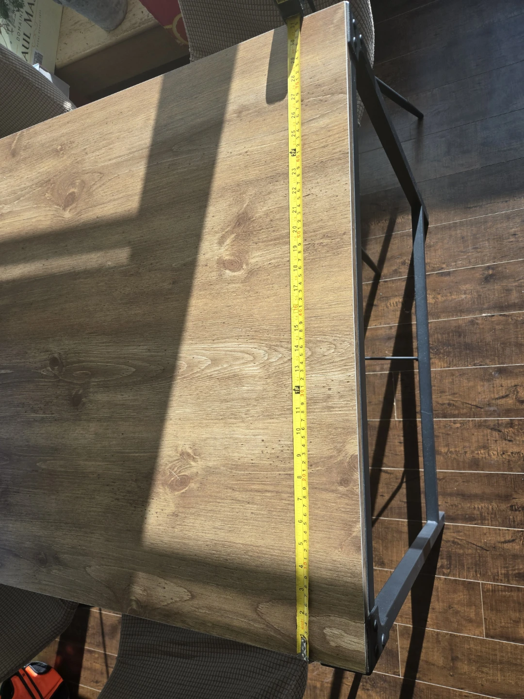 MOVING SALE! Wooden Dining Table with Black Metal Frame - photo 4