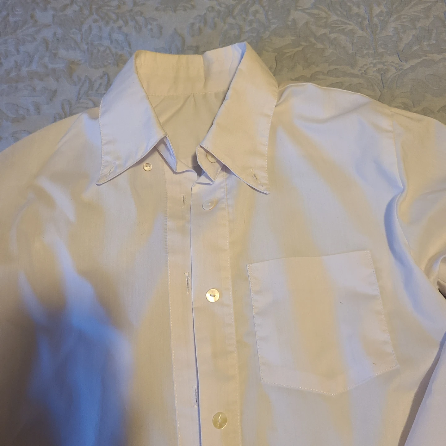 White Button-Up Dress Shirt"🧡" - photo 2