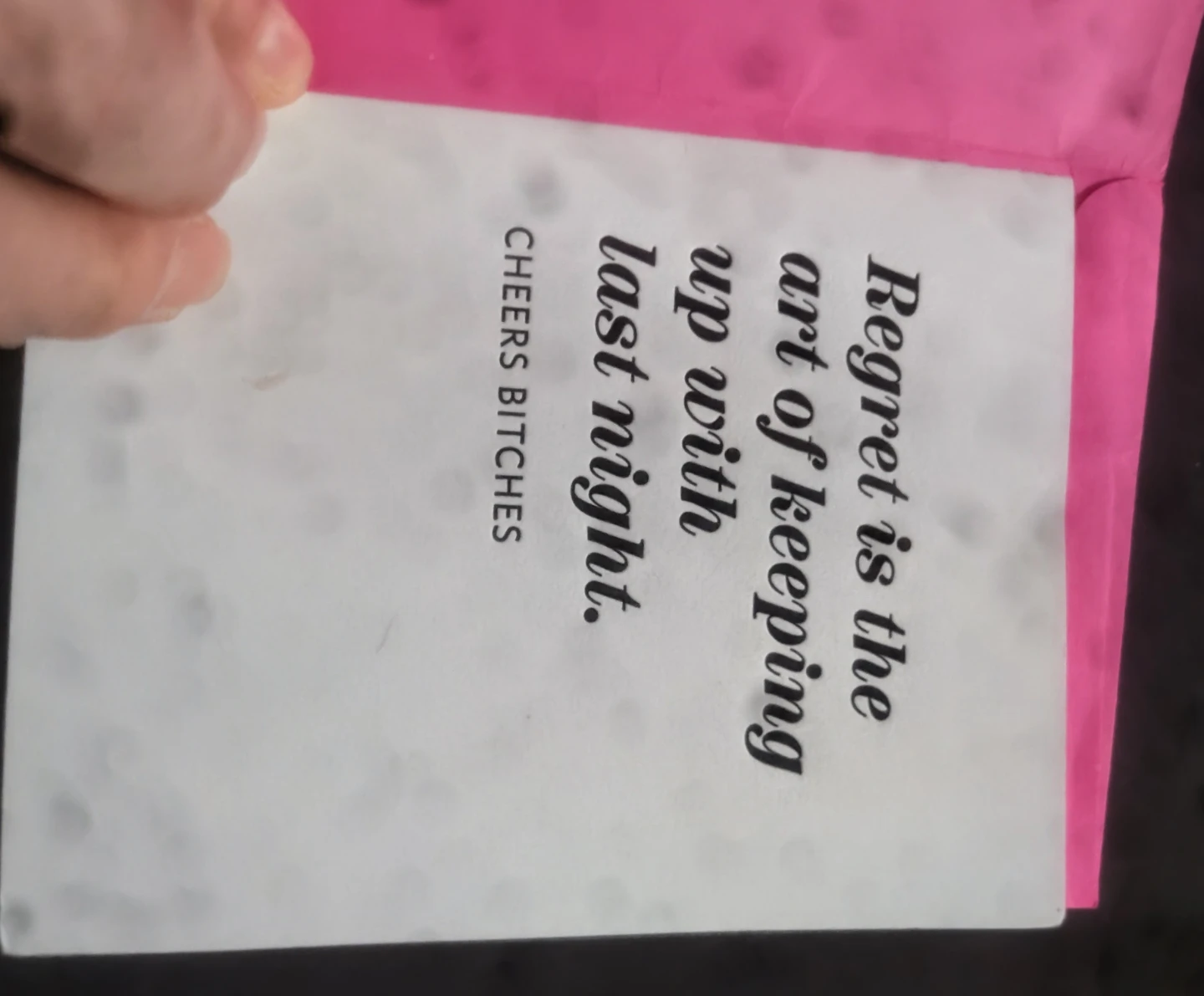 Funny Greeting Card with Bunny and Text