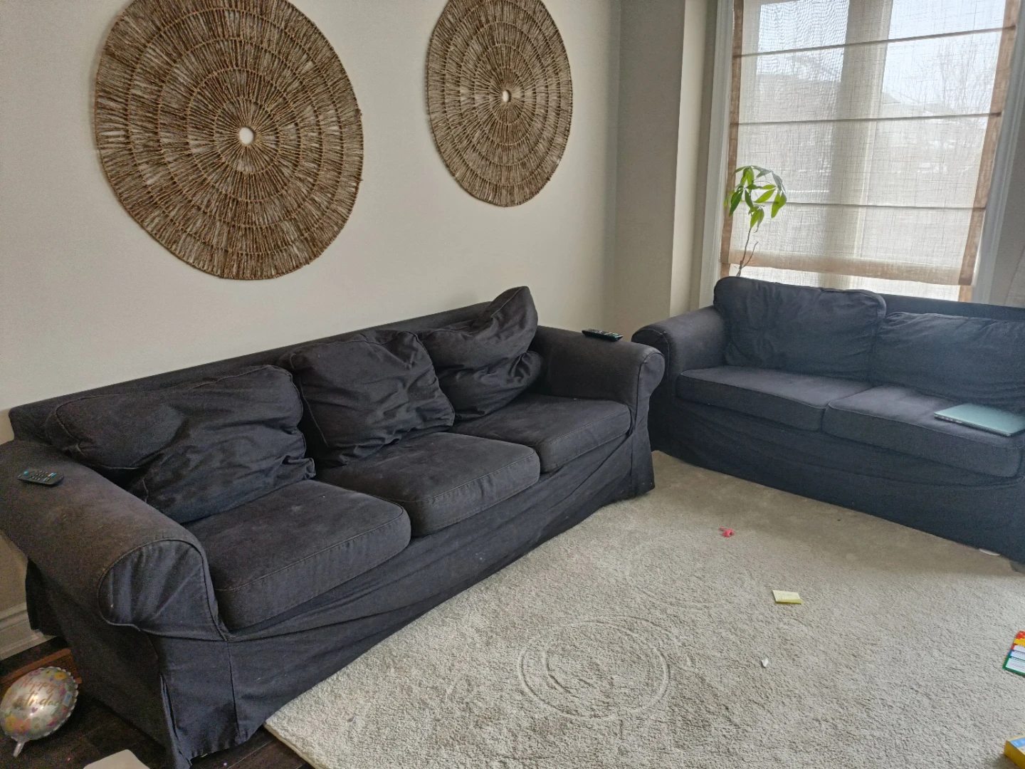 Two Black Sofas with Removable Cover - photo 2