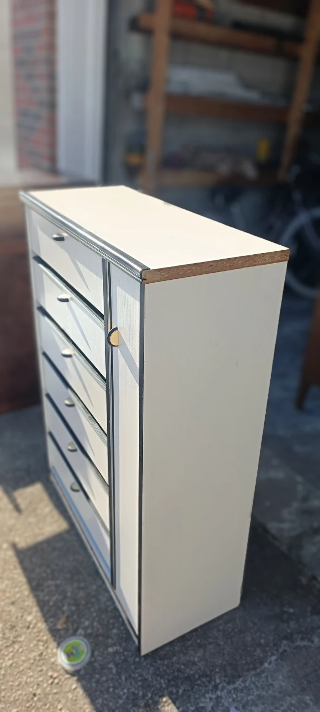 White 6-Drawer Dresser with Cabinet - photo 2