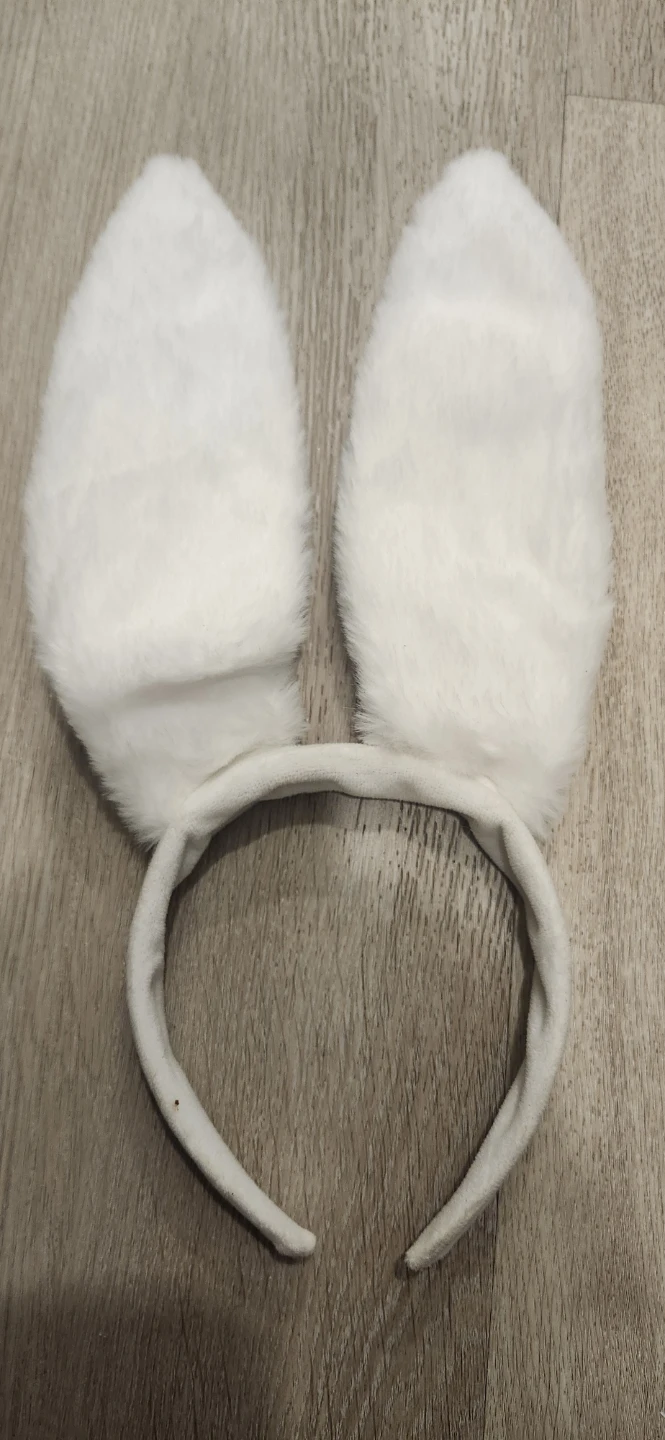 White Fuzzy Bunny Ears Headband - photo 2