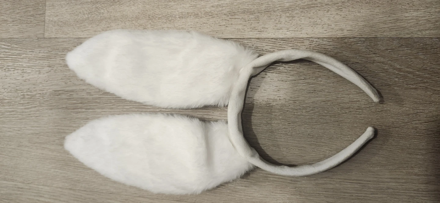 White Fuzzy Bunny Ears Headband - photo 3