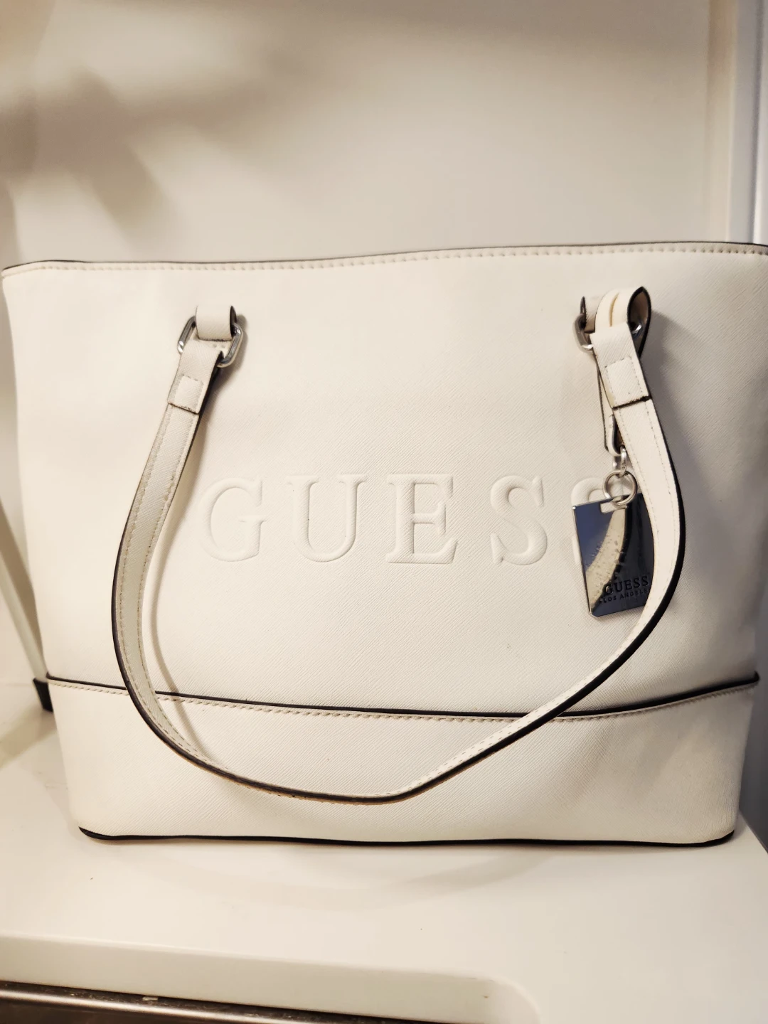 White GUESS Tote Bag