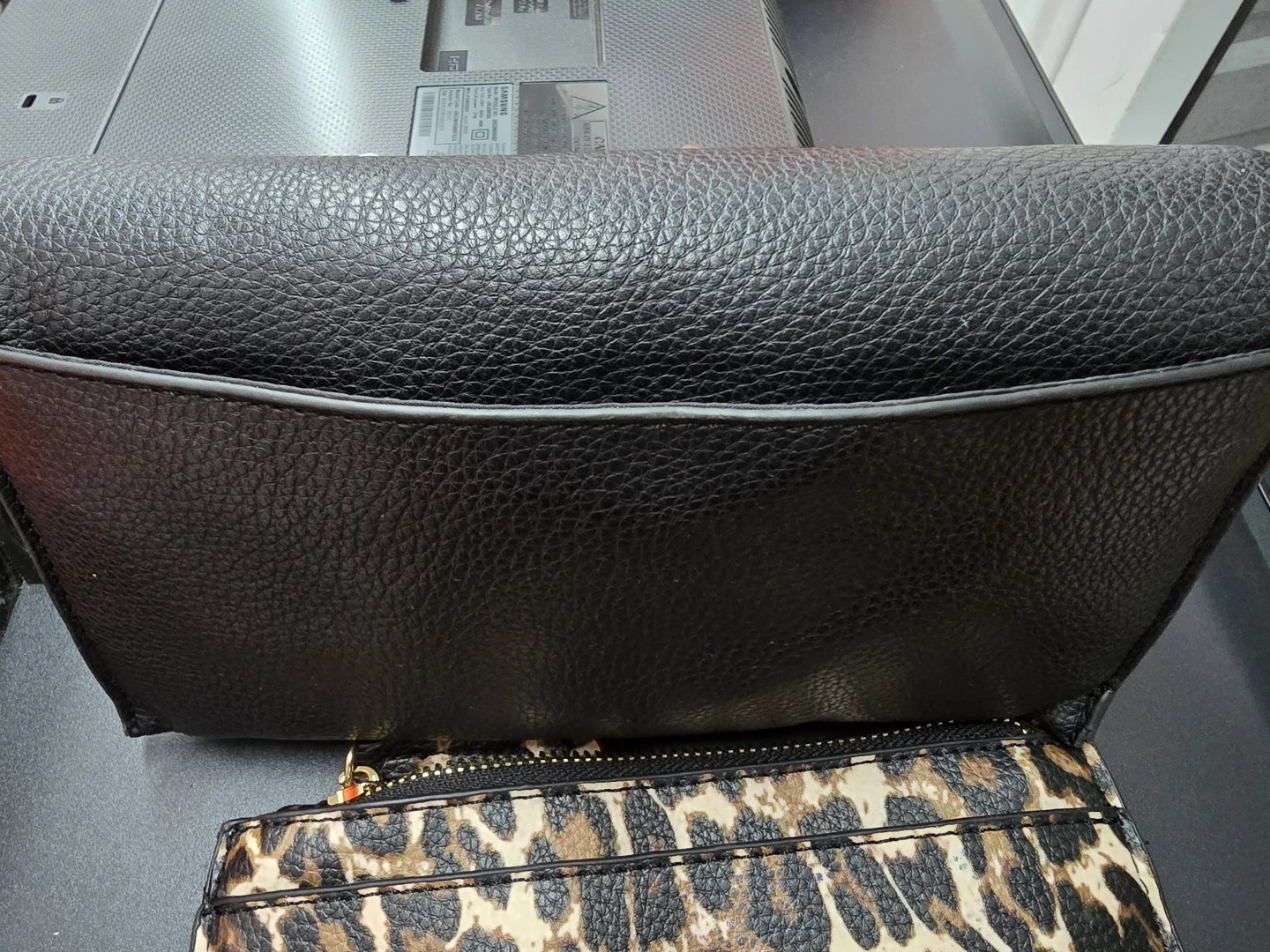 Steve Madden Black Pebble Grain Wallet & Leopard Set - photo 2