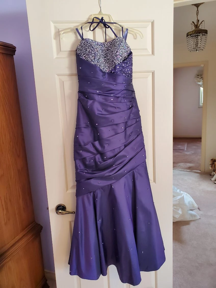 Mori Lee by Madeline Gardner Purple Beaded Strapless Gown - photo 3