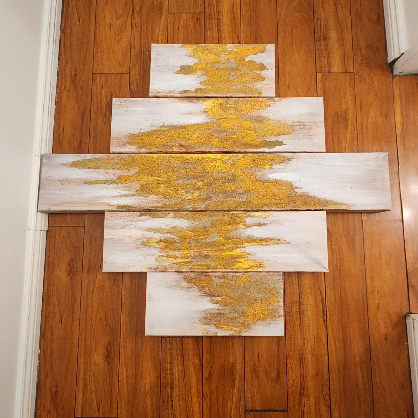 Abstract Gold Textured Wall Art Set