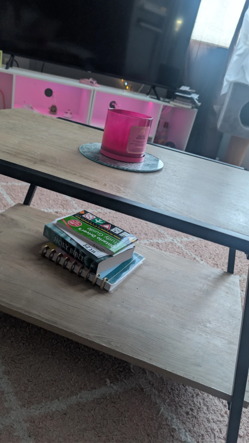 Modern Wood Grain Coffee Table with Shelf - photo 3