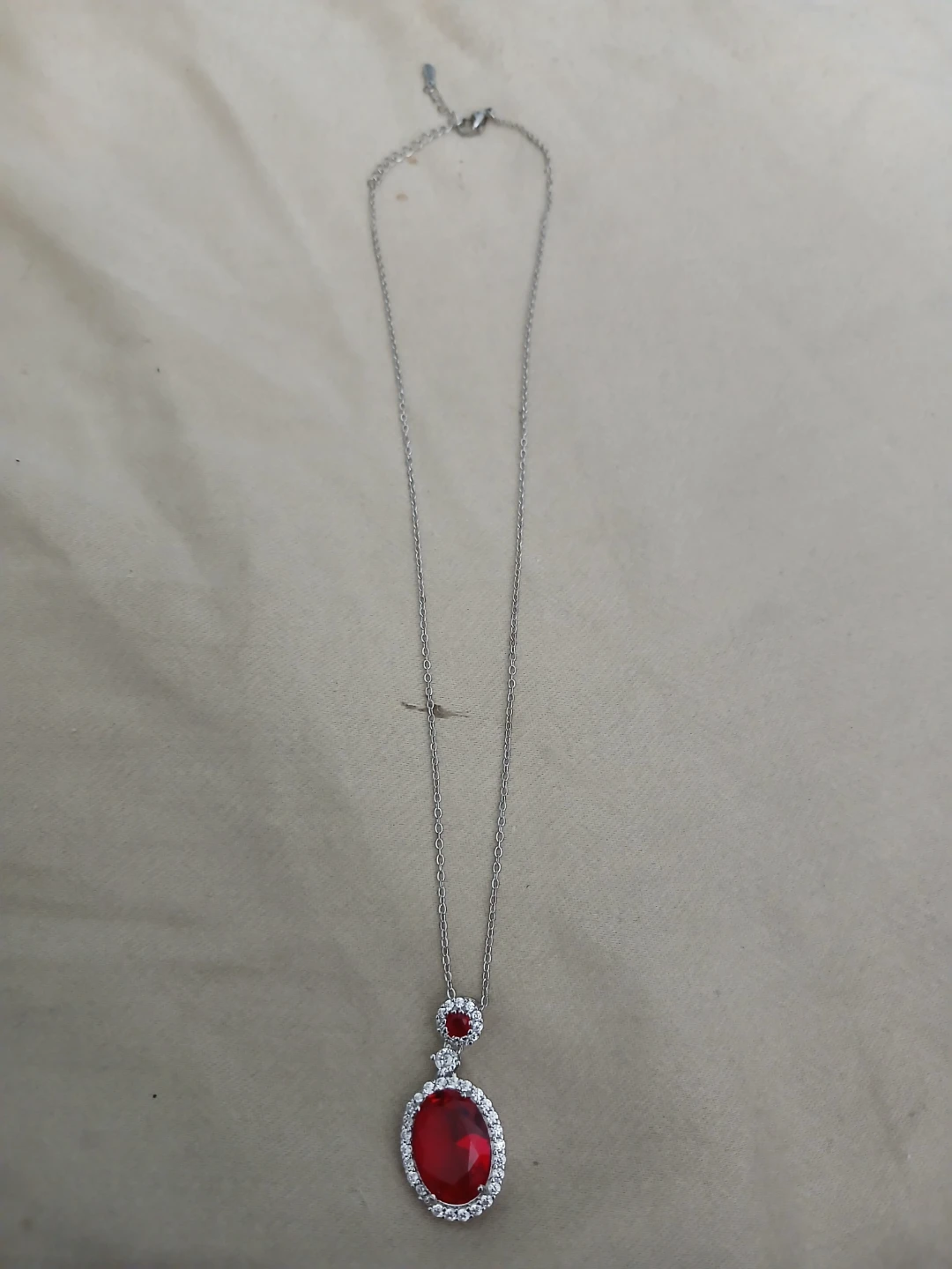 925 Silver And Lab Grown Ruby Pendant Necklace - photo 3