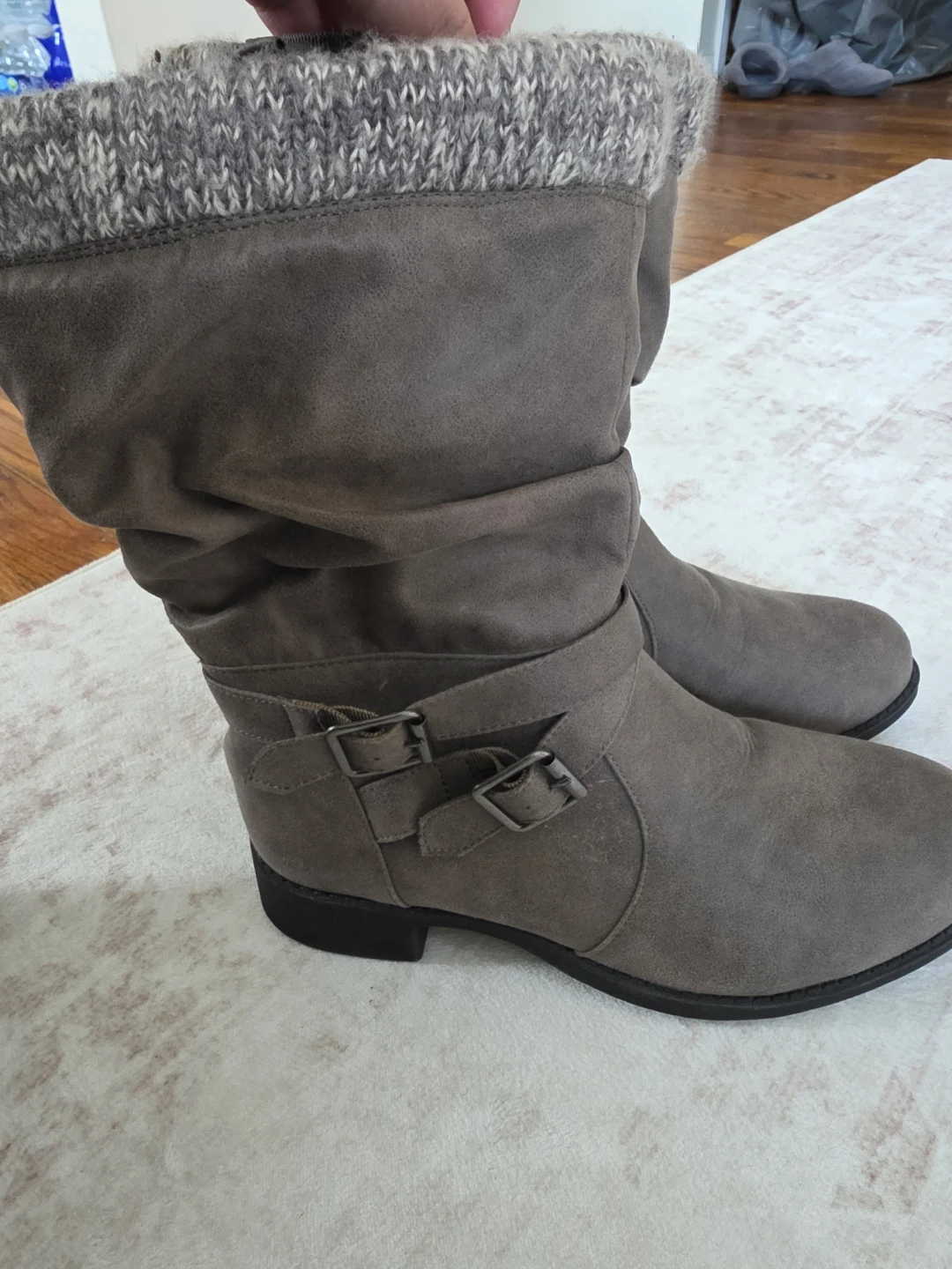 Torrid Brown Suede Knit Top Boots - Size 7.5