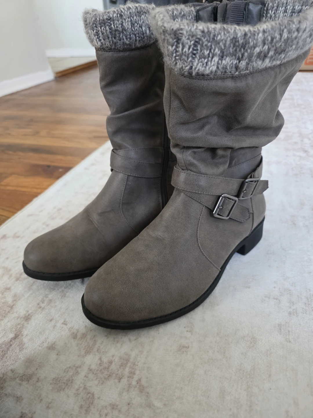 Torrid Brown Suede Knit Top Boots - Size 7.5 - photo 3