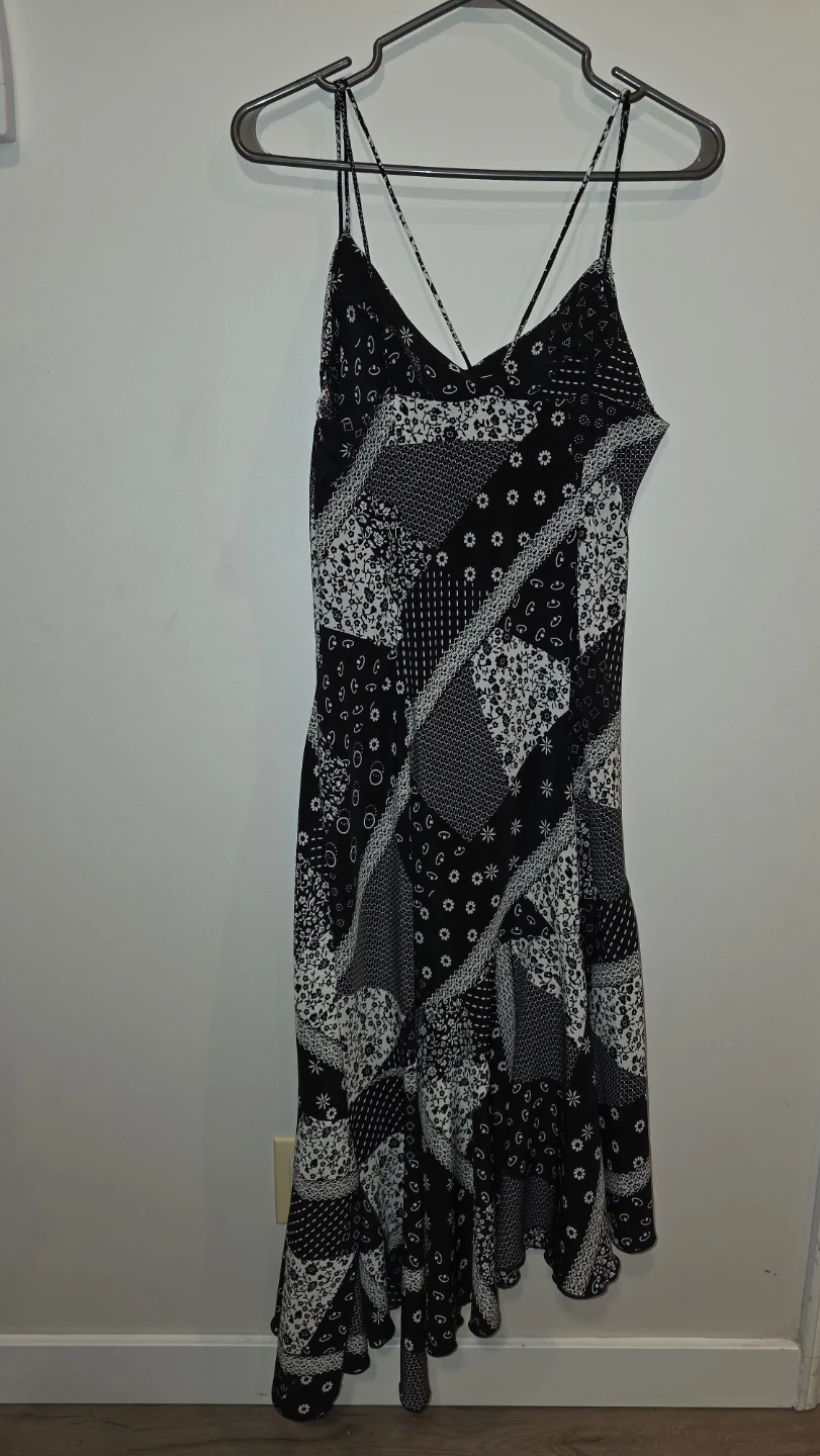 Jessica Black and White Patchwork Spaghetti Strap Dress - photo 2