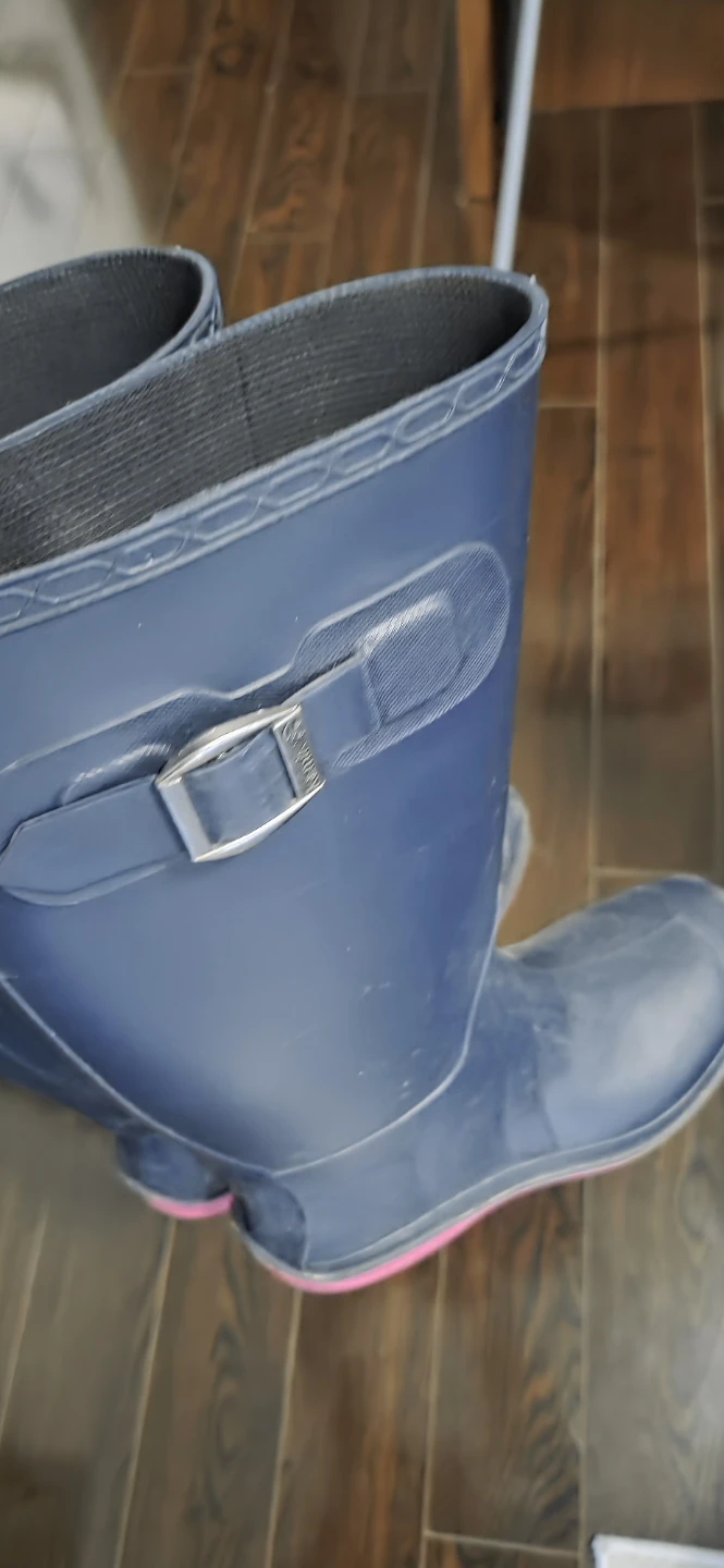 Women's Navy Blue Rubber Rain Boots Size 7