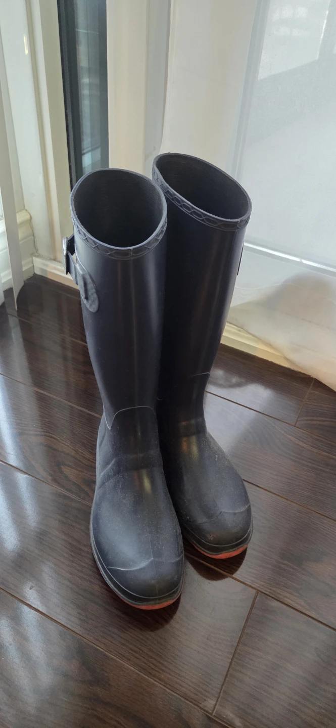 Women's Navy Blue Rubber Rain Boots Size 7 - photo 2