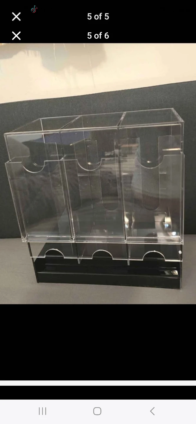 Clear Acrylic 3-Row Display Stand for Trading Card Packs - photo 3