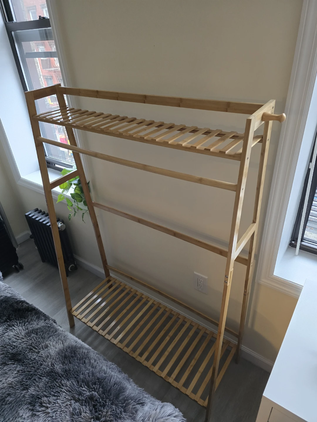Bamboo coat hanger.