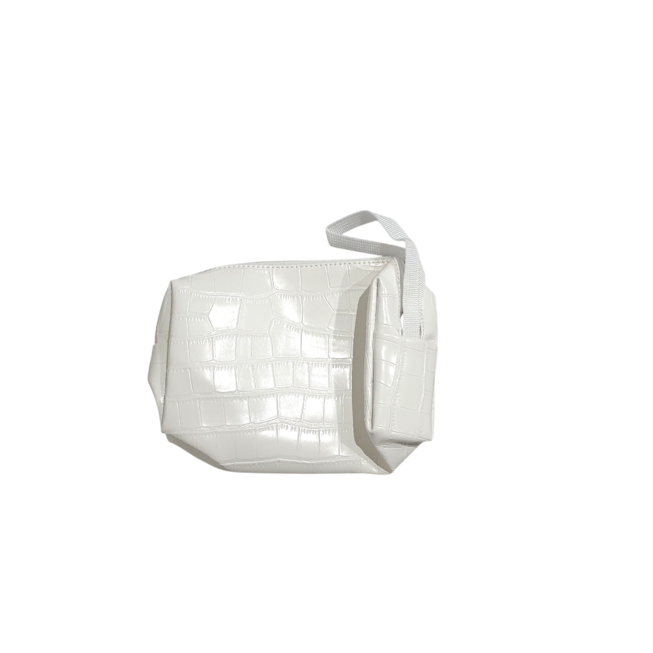 White Faux Croc Laptop Bag Set - photo 3
