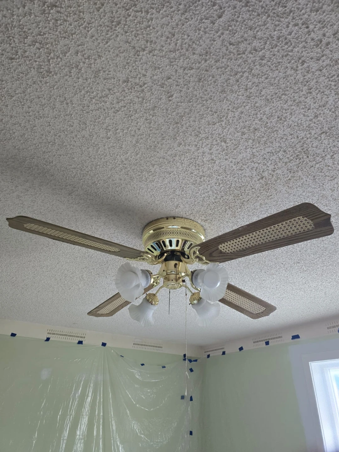 Gold Ceiling Fan with 4 Lights