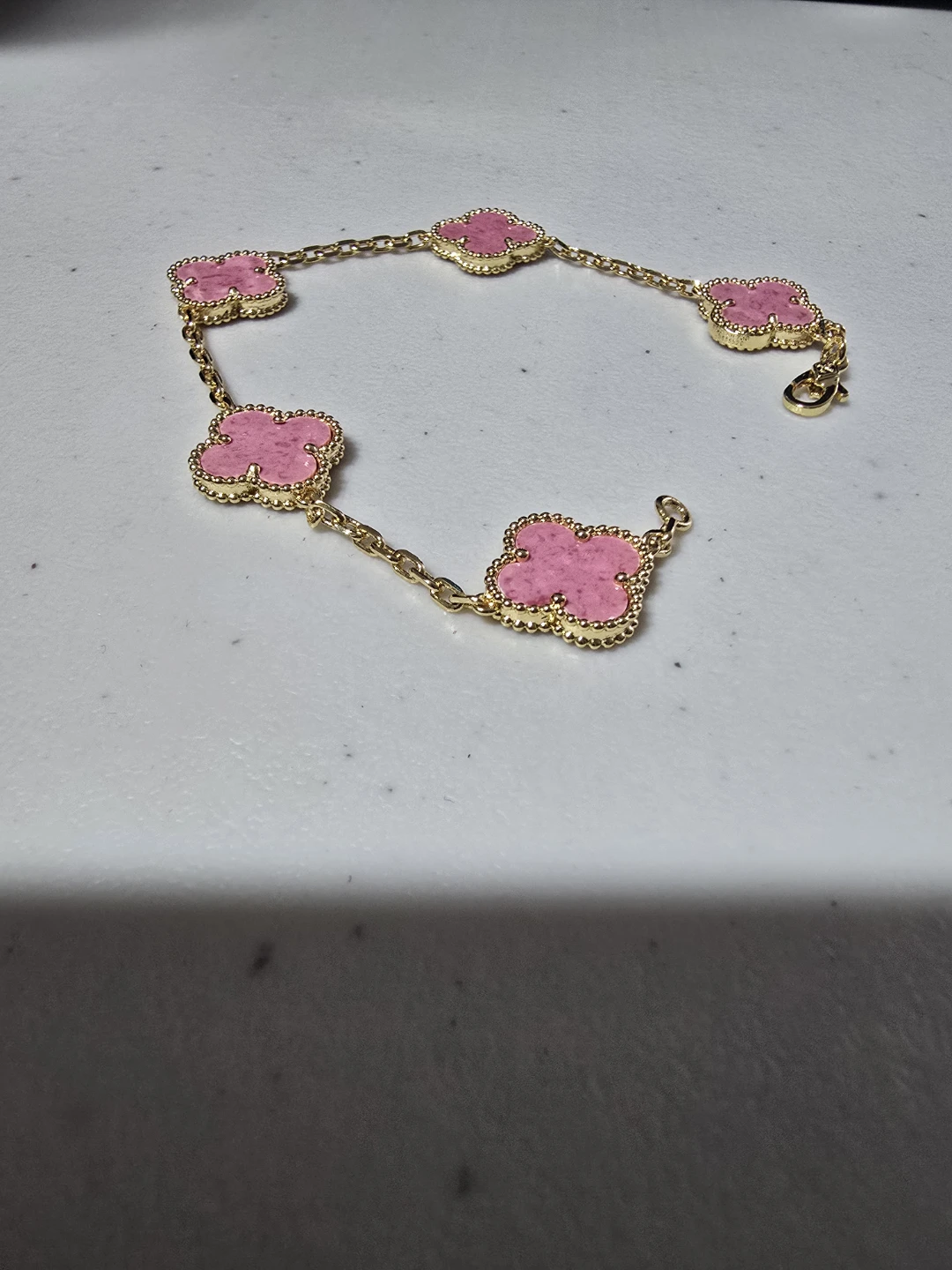 Pink Clover Charm Bracelet Gold Tone - photo 2