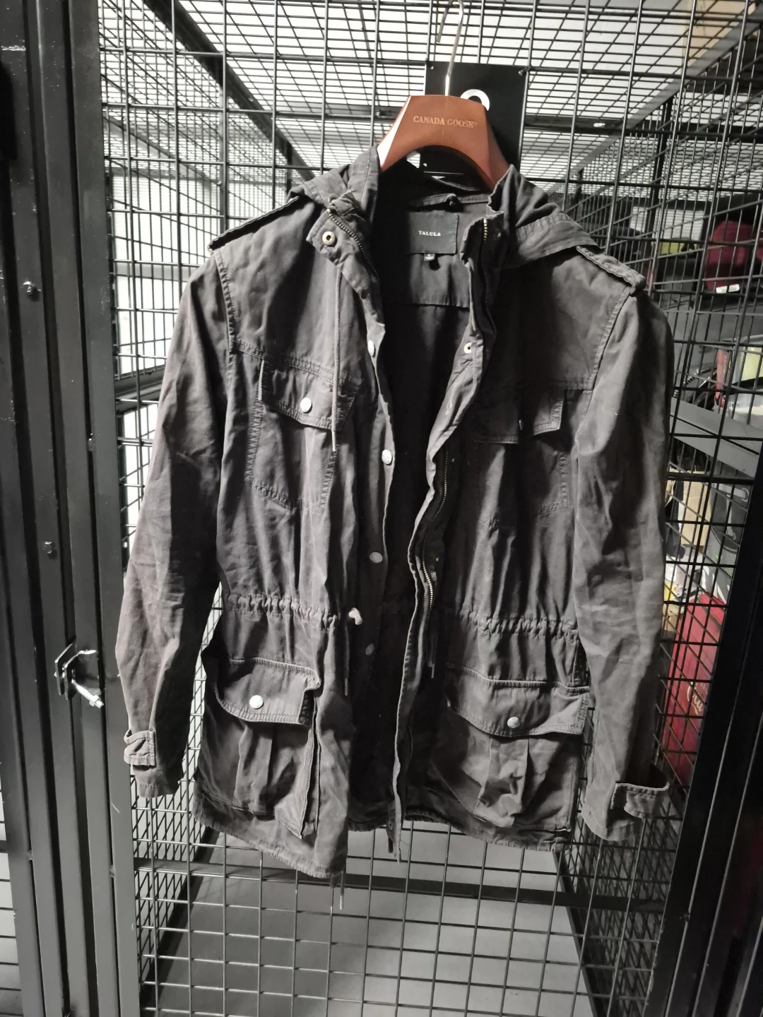 Talula Women's Dark Grey Hooded Utility Jacket Size S