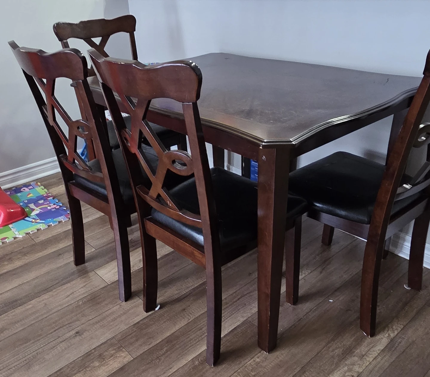 Wood Dining Table and Chairs Set