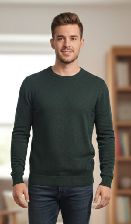 Joe Fresh Men's Dark Green Crew Neck Sweater - Size XL