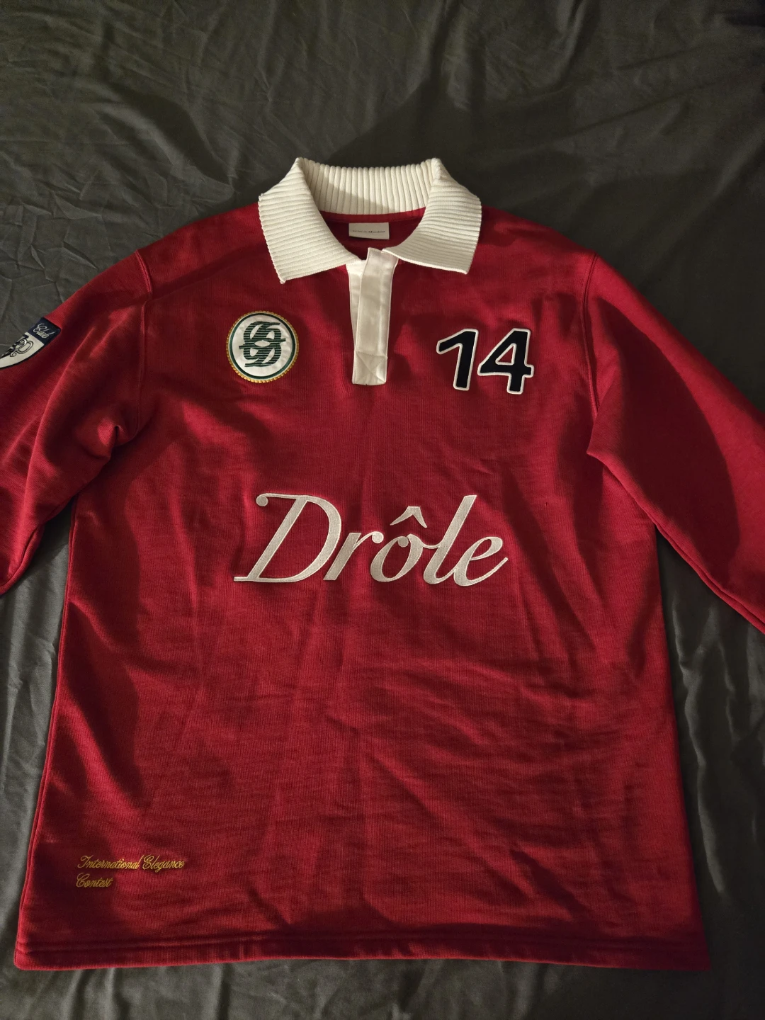 Drôle de Monsieur Long Sleeve Rugby Shirt Red