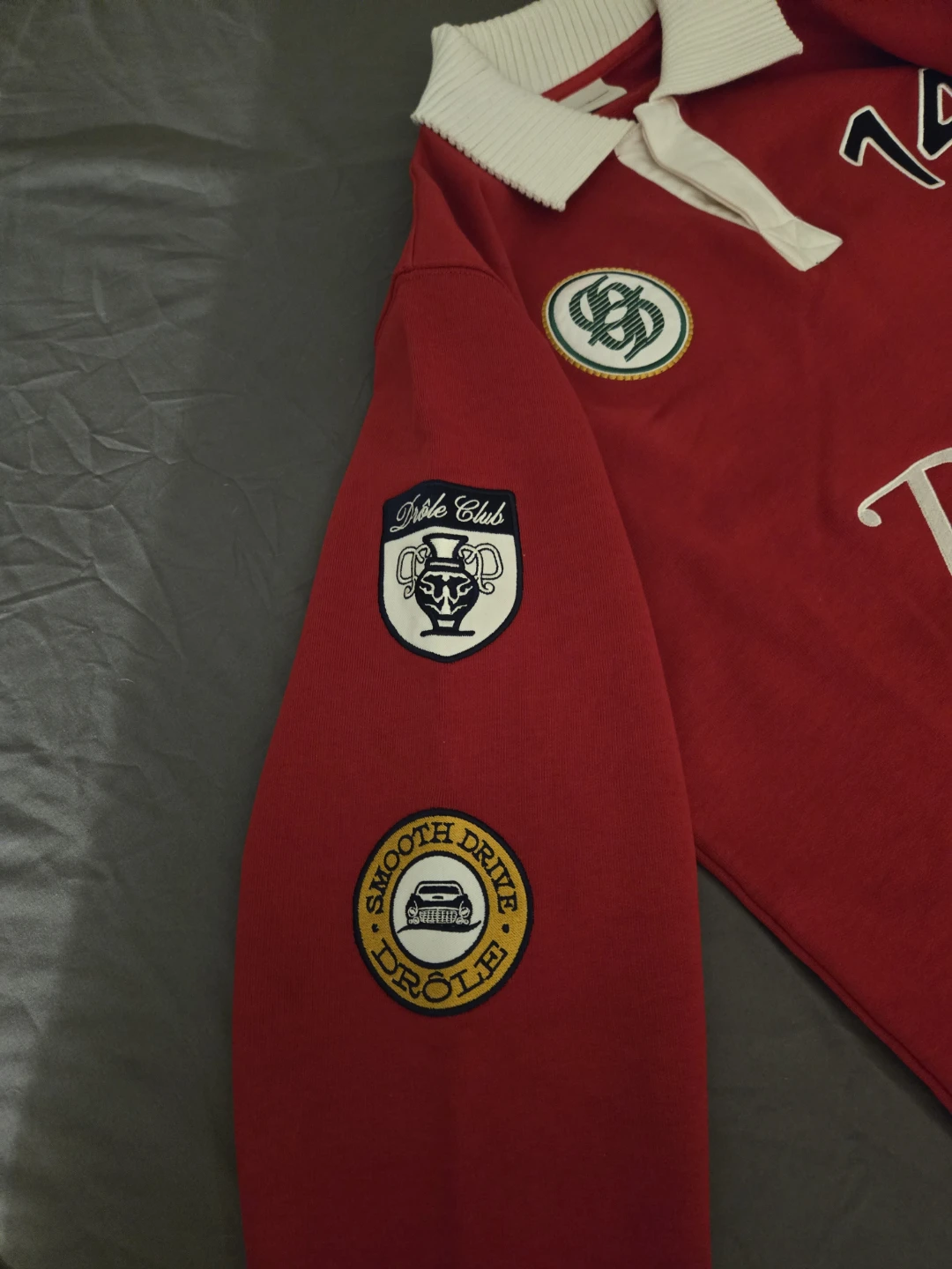 Drôle de Monsieur Long Sleeve Rugby Shirt Red - photo 3