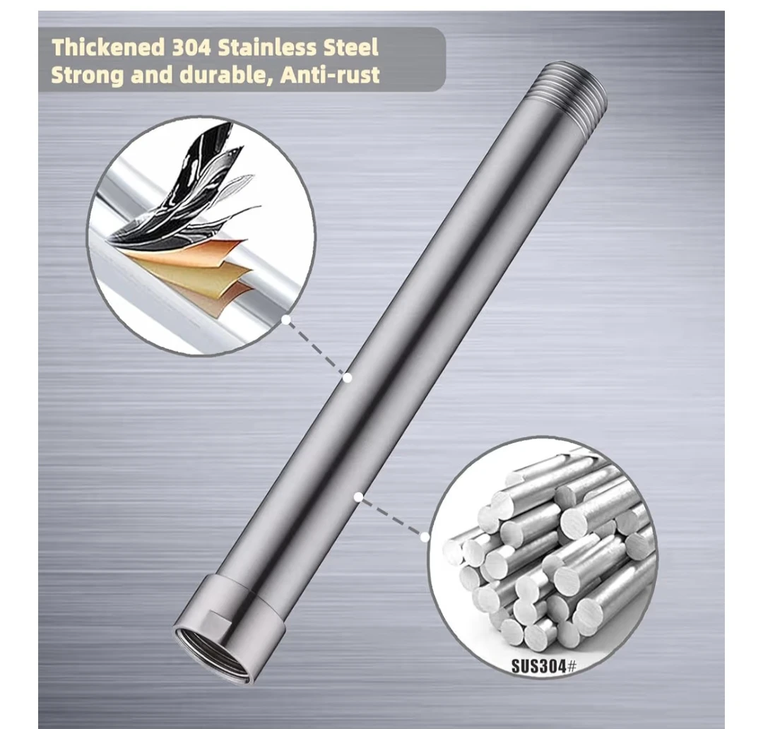 Shower Head Extension Arm 8 Inches, Shower Arm Extender - photo 3